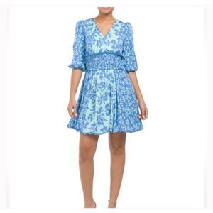 TAYLOR floral border mini dress L